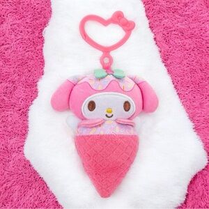 My Melody Sanrio Cute Pink Ice Cream Themed Plush Keychain